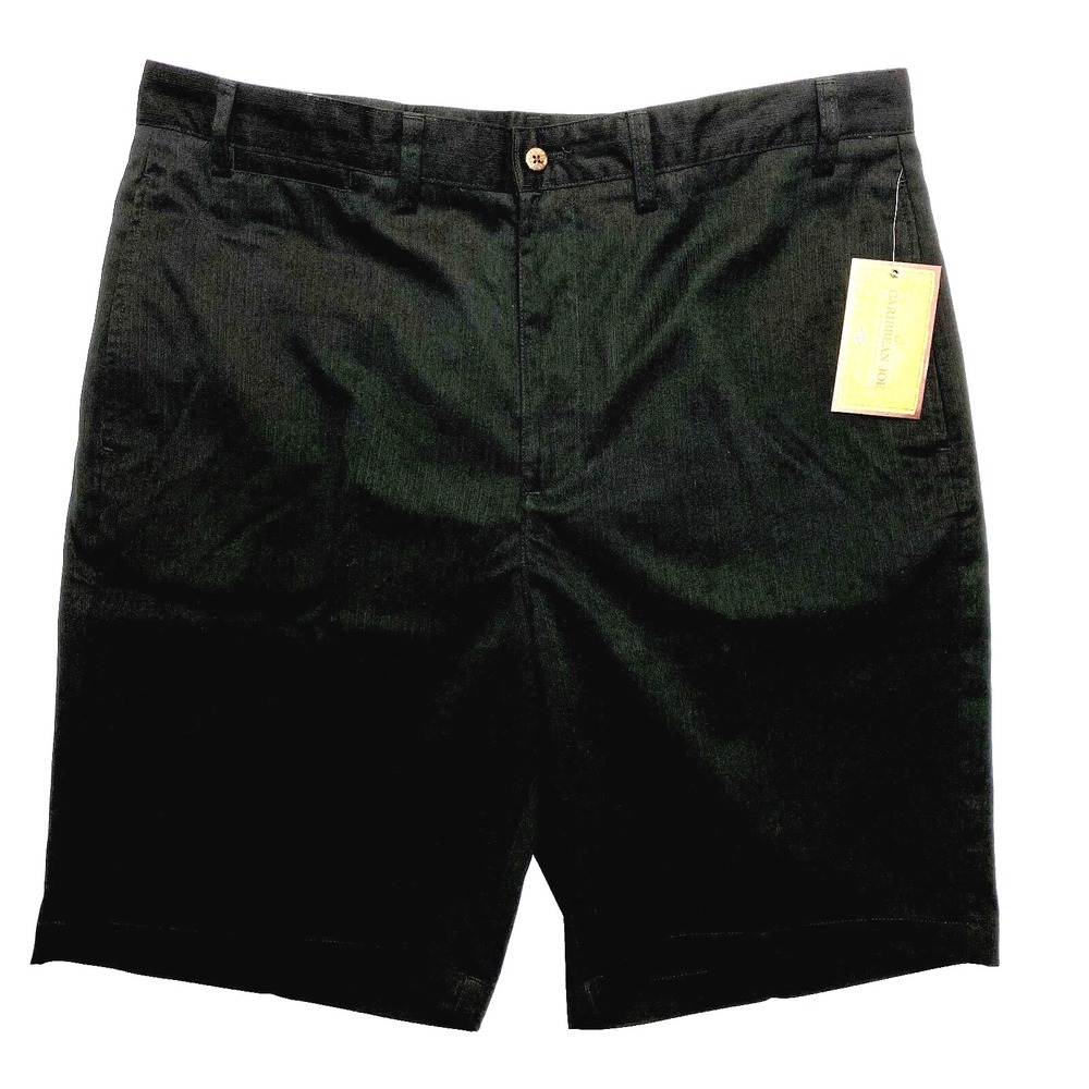 Caribbean Joe Shorts Mens 38 Black Dress Easy Care Flat Front Casual $44
